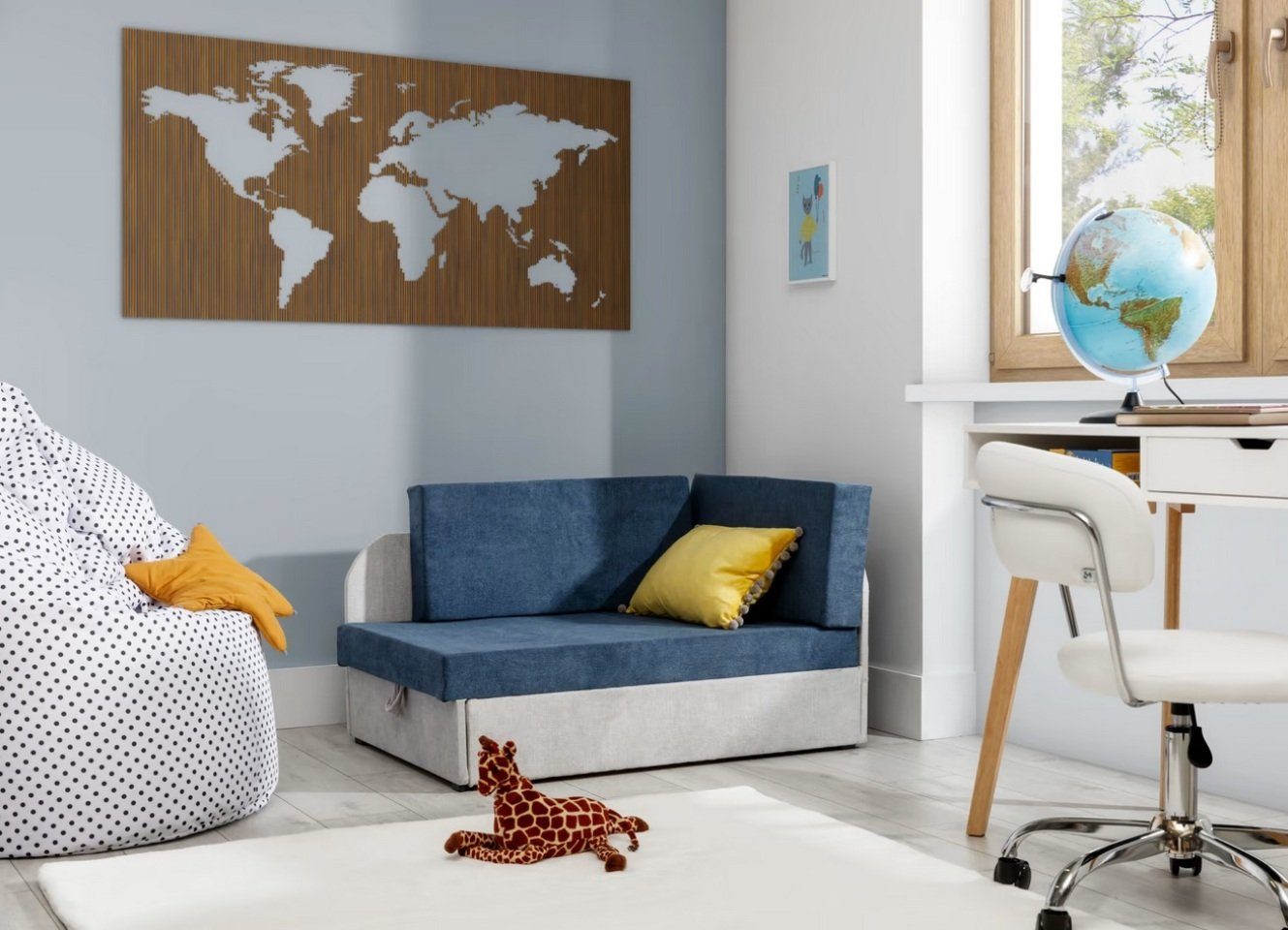 Kindersofa gepolstertes Sofa Bett Ecksofa PolstermÃ¶bel Kinderbett Textil Sofort