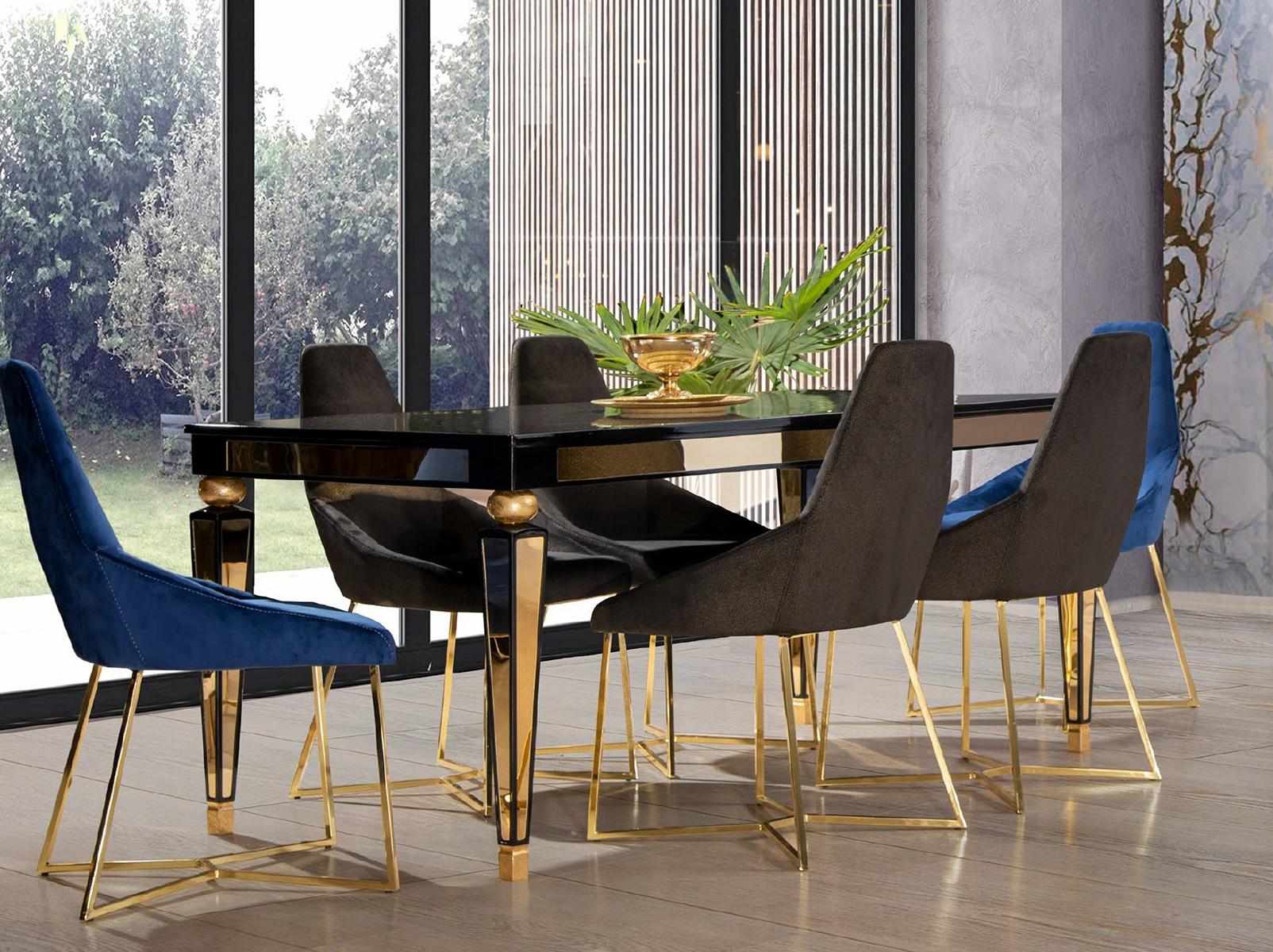 Stilvolle Esszimmer MÃ¶bel Luxus Holzgruppe Esstisch 6x StÃ¼hle 7tlg Set