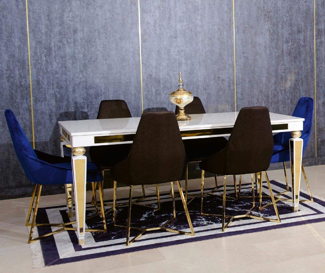 Moderner Esszimmer Set Luxus MÃ¶bel Esstisch 6x StÃ¼hle Essgarnitur 7tlg