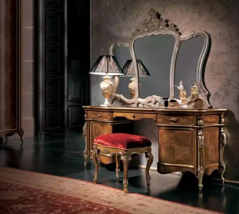 Schminktisch Schlafzimmer Hocker Spiegel Holz Garnitur Designer MÃ¶bel Set