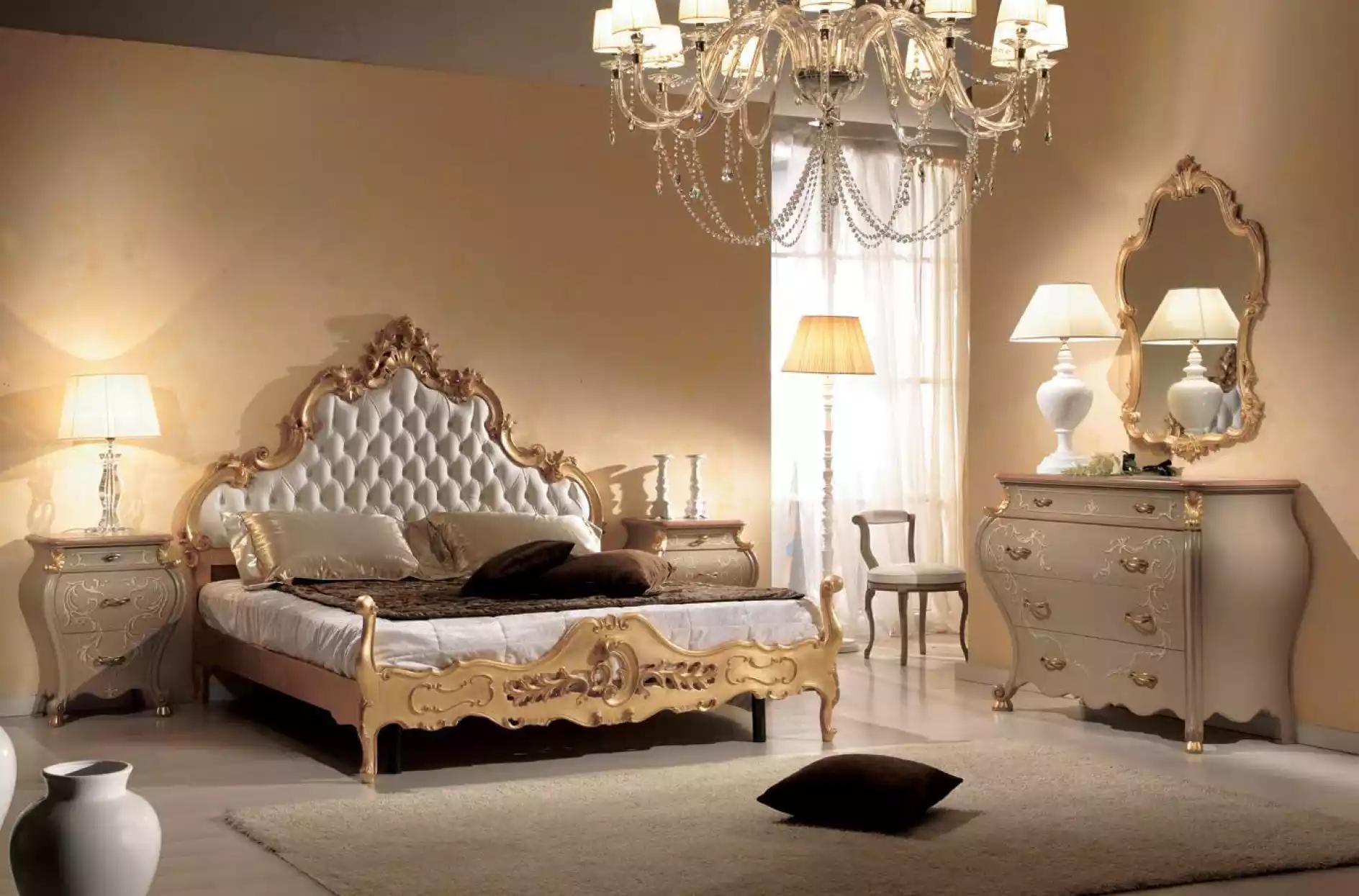 Komplettes Schlafzimmer Set Bett Nachttische Kommode Spiegel Set 5tlg