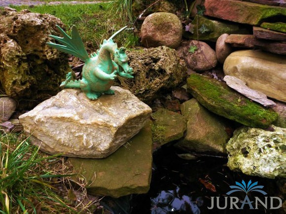 Wasserspeier Brunen Figur Steinfigur fÃ¼r Garten Dekorative Drache Teich