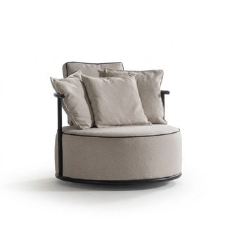 Beiger Stoffsessel im modernen Design aus Textil
