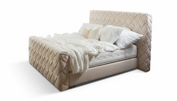 Beiges Doppelbett Moderne Schlafzimmer MÃ¶bel Luxus Stilvolles Gewebebett