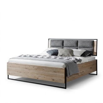 Bett Beige Loft Design Modern Doppel Betten Schlafzimmer Elegantes MÃ¶bel Neu