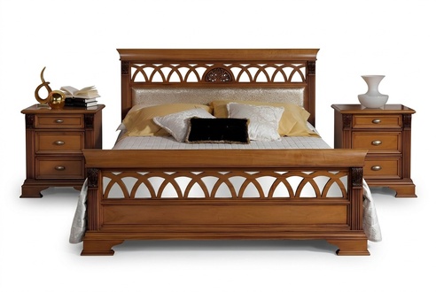 Bett Doppel Hotel Antik Betten 2x Nachttisch Schlafzimmer 3tlg Barock Rokoko Massivholz