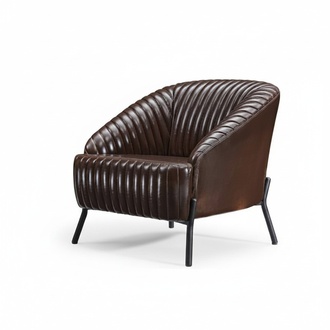 Brauner Sessel Designer Wohnzimmer Relaxsessel Leder Einsitzer MÃ¶bel