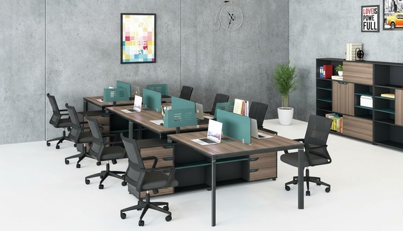 BÃ¼ro MÃ¶bel Einrichtung Ausstattung Tisch Callcenter 2 ArbeitsplÃ¤tze