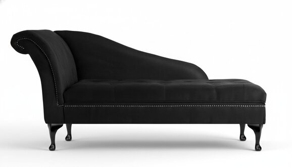 Chaiselongue Elegante Liege Chesterfield Liegen mit KnÃ¶pfen Samt Chaiselounge