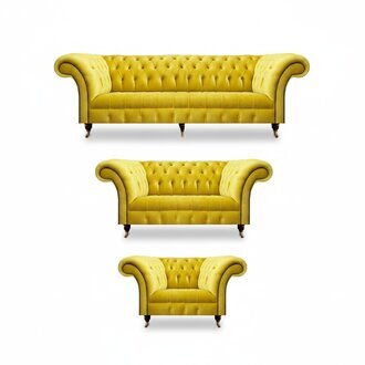 Chesterfield Sofagarnitur 3tlg Polstersofas MÃ¶bel Textil Wohnzimmer Neu Set