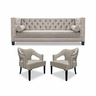Chesterfield Sofagarnitur Couch Polster Sitz Garnituren 3tlg Set Gruppe Garnitur