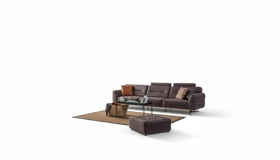 Chesterfield Sofagarnitur Sofa 431 Sitzer Kunstleder Sofas Braun Luxus