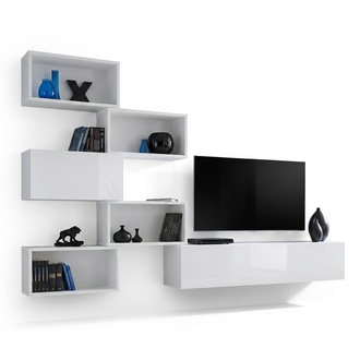 Wohnwand Wandregal tv Lowboard Regal Wohnzimmer Holz MÃ¶bel Neu
