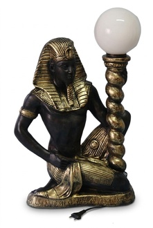 Design Ãgyptische Figur mit Lampe Figur Statue Skulptur Figuren Skulpturen