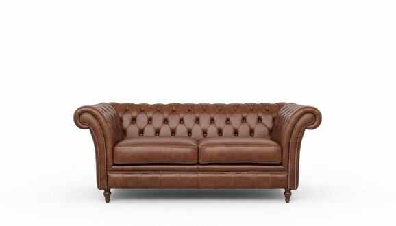 Design Club Lounge Chesterfield Sofagarnitur 2-Sitzer Leder Couch