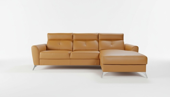Design Eck Wohnlandschaft Sofa Couch Polster Sitz Garnitur Leder Sofas Orange