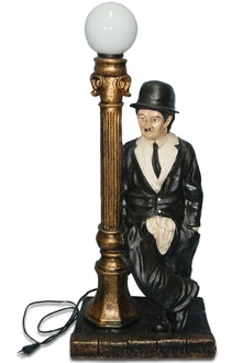 Design Figur mit Lampe Statue Skulptur Figuren Skulpturen Dekoration