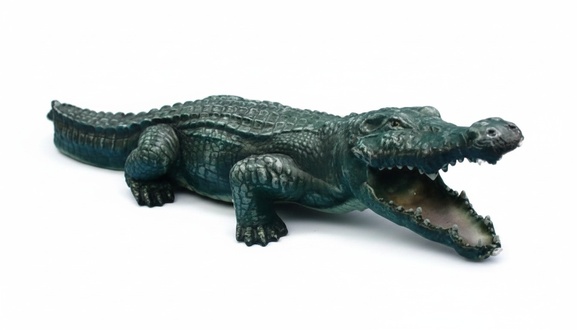 Design Krokodil Figur Statue Skulptur Figuren Skulpturen Garten Dekoration Neu