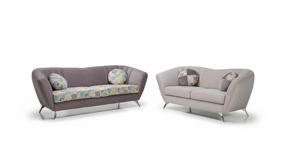 Design Poster Couch Sofagarnitur Sitz 3+2 Sitzer Set Stoff Garnitur Vittoria