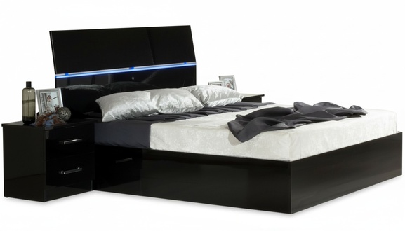 Design Schlafzimmer 3tlg. Bett 2x Nachttisch Luxus Betten Set MÃ¶bel Led