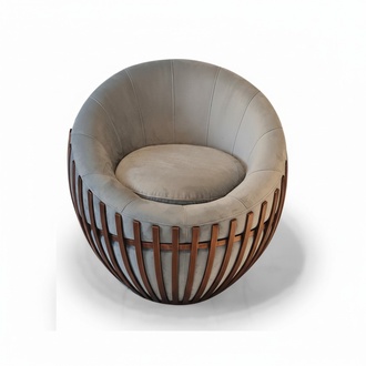 Designer Grauer Sessel WohnzimmermÃ¶bel Polster Sitz Textil Sessel Lounge Club