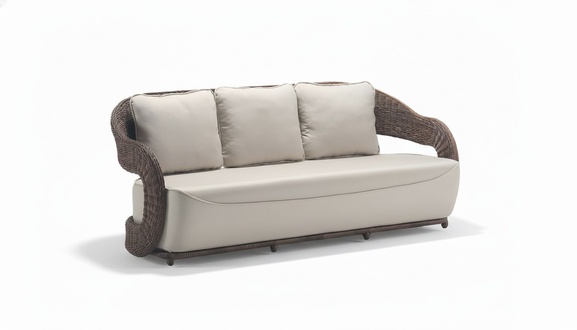 Dreisitzer RattanmÃ¶bel Lounge Garten Terrasse Sofa MÃ¶bel Balkon Couch