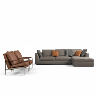 Eck Design Sofa Italienische MÃ¶bel Sitz Polster Garnitur Leder Couch