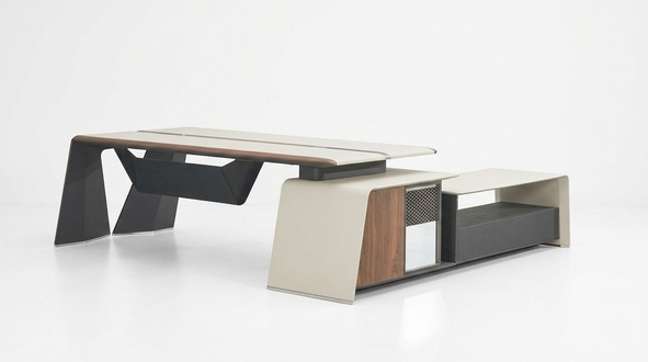 Eckschreibtisch BÃ¼ro Chef Einrichtung Zimmer MÃ¶bel Design Schreibtische