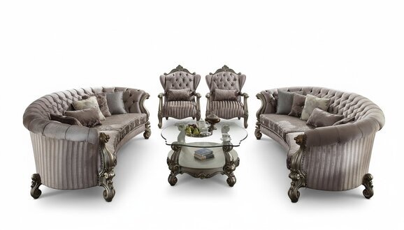Einzigartiger Satz Chesterfield Luxus MÃ¶bel 4tlg. 2x rundes Sofa + 2x Sessel