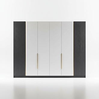 Eleganter schwarzer Kleiderschrank aus Holz im modernen Design