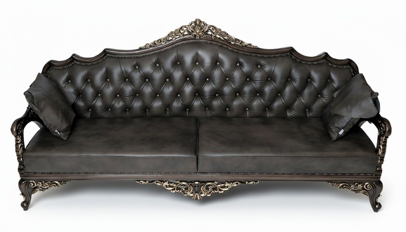 Elegantes braunes Leder-Sofa fÃ¼r modernes Wohnzimmer