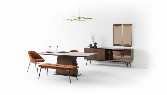 Essgruppe Esszimmer Esstisch StÃ¼hle Sideboard Set 10tlg Holz Braun Neu