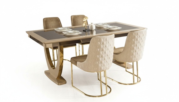 Esszimmer Set Garnitur Esstisch Tisch 4x LehnstÃ¼hle Stuhl Sets Garnituren 5tlg