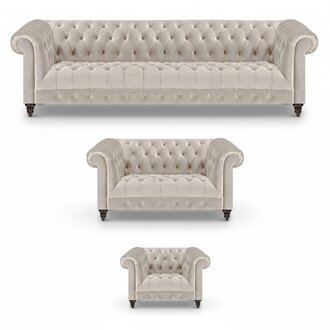 Exklusive Chesterfield WeiÃe Couchgarnitur Designer Viersitzer Sessel