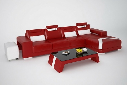 Garnitur MÃ¶bel Wohnzimmer Komplett Set 3tlg. Ecksofa Sofa Hocker Tisch