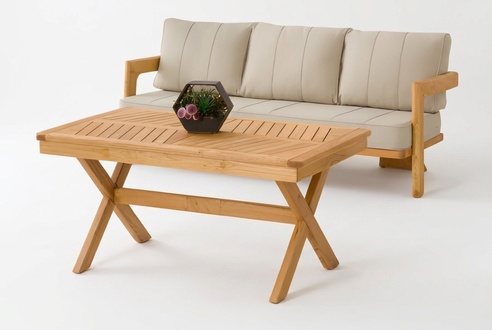 GartenmÃ¶bel Set aus Holz in Beige modern, 2-teilig