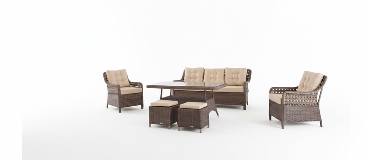 GartenmÃ¶bel Sofagarnitur Tisch Sessel Sitzgruppen Veranda Hocker 6tlg.