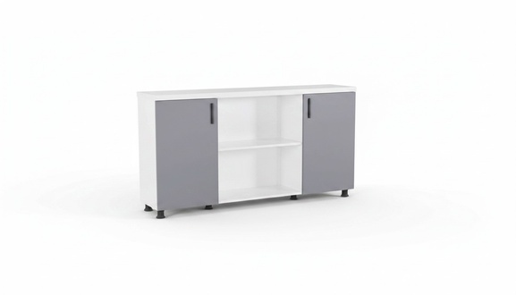 Grau-WeiÃer Aktenschrank LuxuriÃ¶ses BÃ¼ro Sideboard Rechteckige Kommode