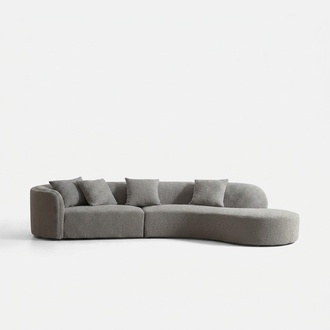 Grauer FÃ¼nfsitzer Luxus Sofa GroÃe Wohnlandschaft Moderne MÃ¶bel