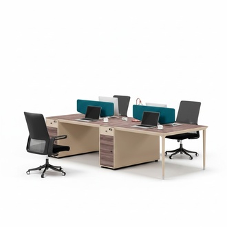 GroÃes Arbeitstisch Schreibtisch fÃ¼r 4 Personen Holz BÃ¼rotisch Beige