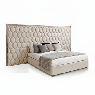 GroÃes Beiges Doppelbett Designer Bett Bettgestell Mit Kopfteil MÃ¶bel