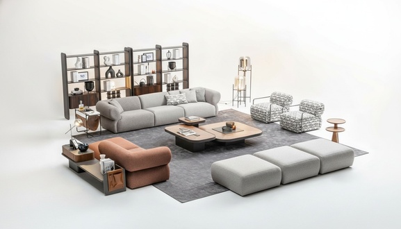 GroÃes Wohnzimmer Set FÃ¼nfsitzer Dreisitzer Sessel Hocker Sofagarnitur
