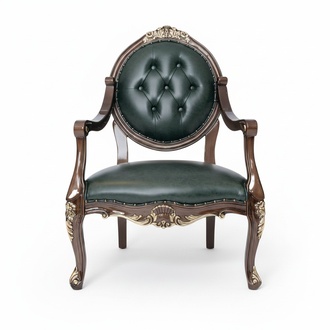 GrÃ¼ner Leder-Sessel modern und elegant
