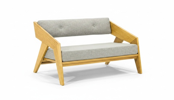 Hellbeige Gartenbank Holzbank Polsterkissen Outdoot LuxuriÃ¶se SitzmÃ¶bel