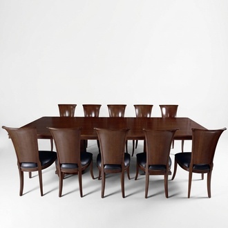 Hochwertiger Konferenztisch Set Tisch 10x StÃ¼hle MÃ¶bel Holz Tische BÃ¼ro