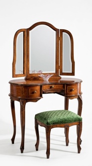 Italienische MÃ¶bel Holz 2tlg Luxus Schminktisch Hocker Barock Schlafzimmer MÃ¶bel