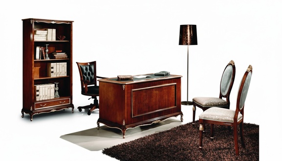 Klassische BÃ¼ro Schreibtisch Schreibtische Tisch Holz Stuhl 2tlg Set Barock