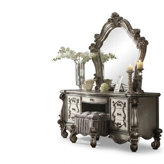 Klassischer Schminktisch Spiegel Luxus Konsole Kommode Schlafzimmer