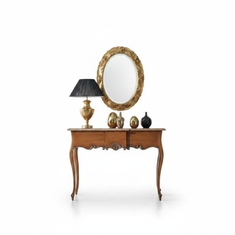 Klassischer Spiegel Konsole Tisch Braun Holz Schlafzimmer MÃ¶bel 2tlg