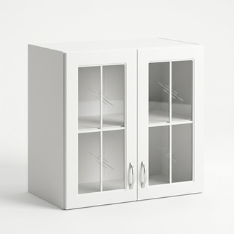 Klassisches Design der HÃ¤ngevitrine aus Holz und Glas